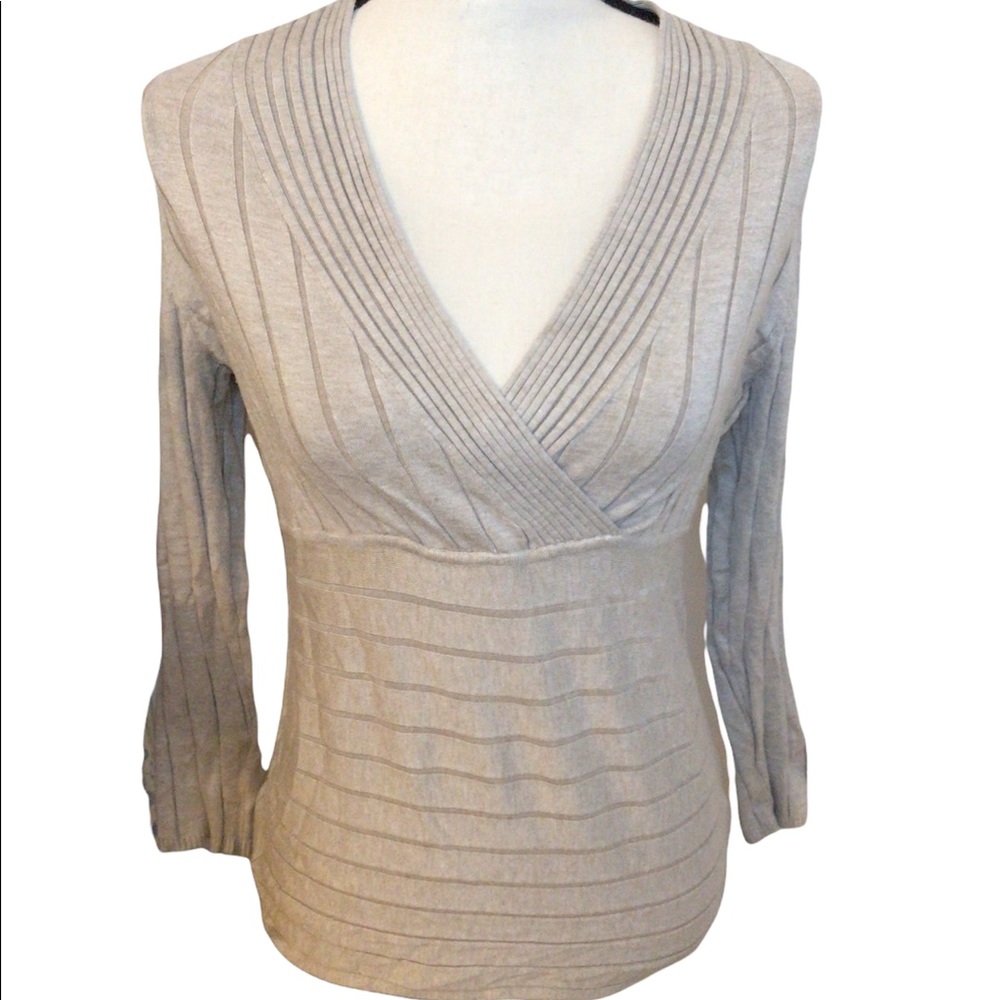 Style & Co V neck Tan top Size Small Petite PS